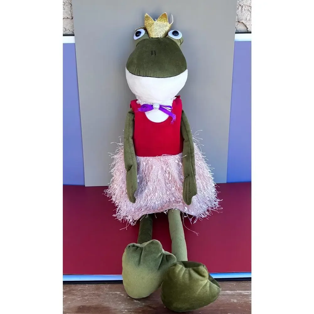 Shelf Sitter. Plush. Debi Lily Green Frog Princess Doll. - Picture 9 of 9